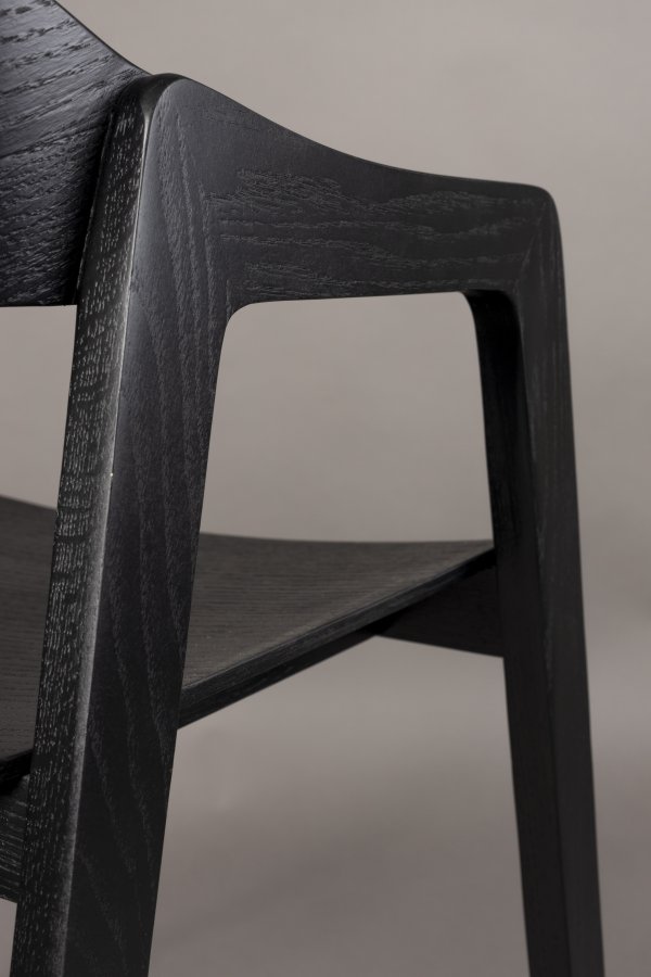 DUTCHBONE Westlake spisebordsstol, m. armln - sort tr og bgetr