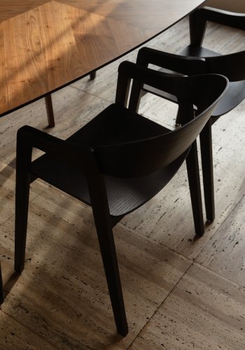 DUTCHBONE Westlake spisebordsstol, m. armln - sort tr og bgetr