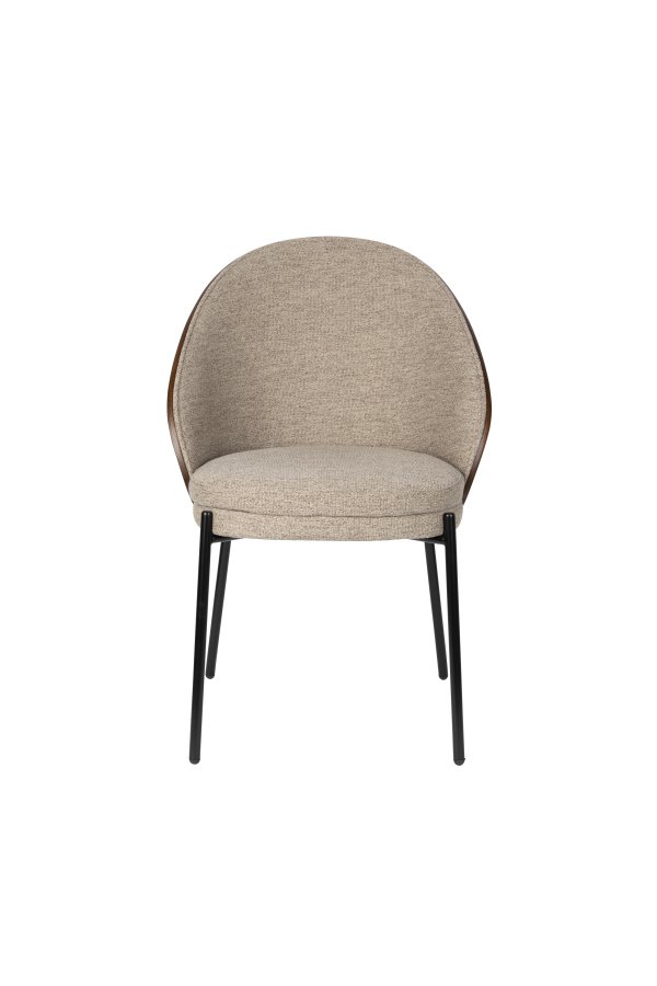 DUTCHBONE Rodin spisestuestol - gr polyester, asketrefiner og sort metall