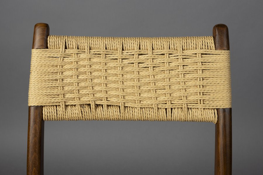 DUTCHBONE Cecile spisebordstol - naturlig papirsnor og brunt bketre