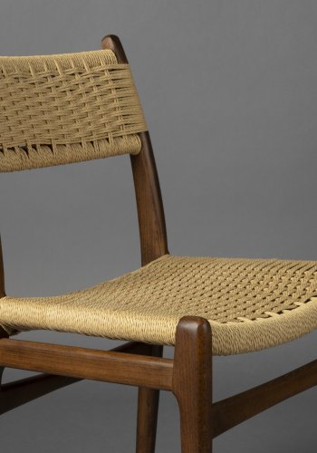 DUTCHBONE Cecile spisebordstol - naturlig papirsnor og brunt bketre