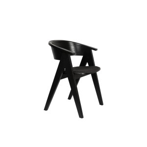 ZUIVER NDSM ftölj, m armstöd - svart bouclétyg och svart bokträ/träfaner