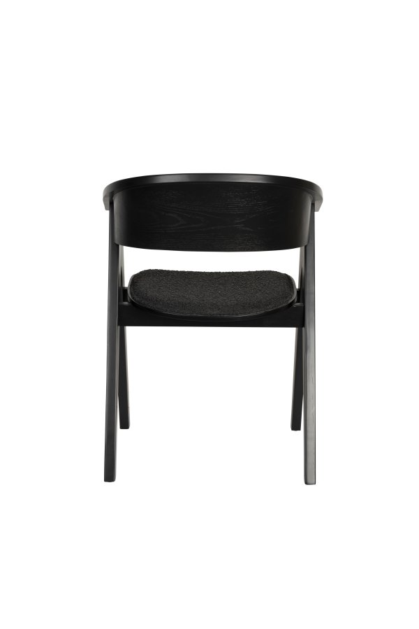 ZUIVER NDSM lenestol, m armlener - sort bouclé stoff og sort bketre/trefiner