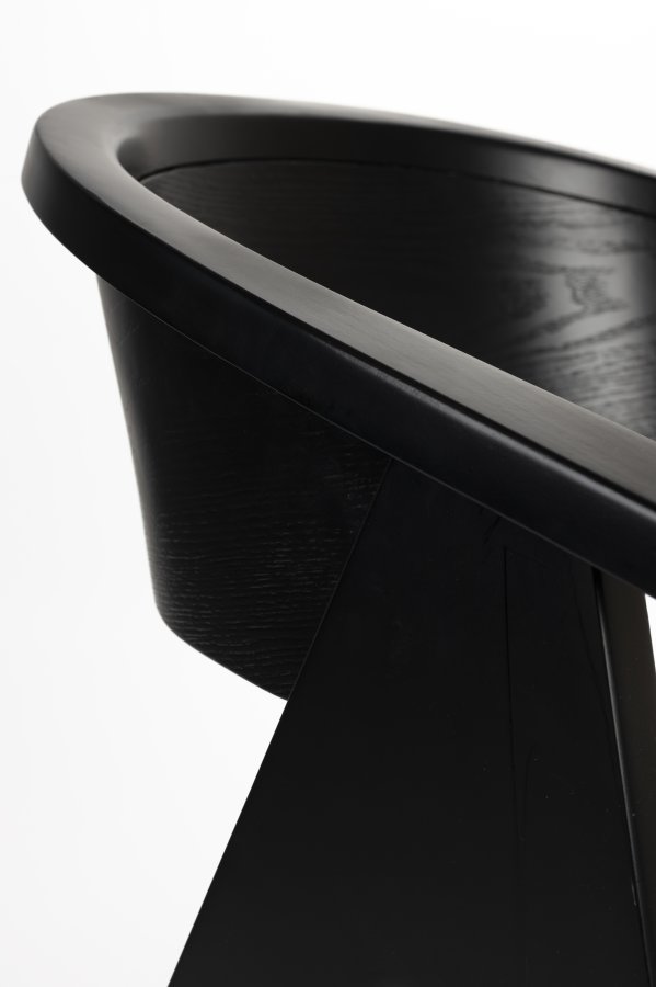 ZUIVER NDSM lenestol, m armlener - sort bouclé stoff og sort bketre/trefiner