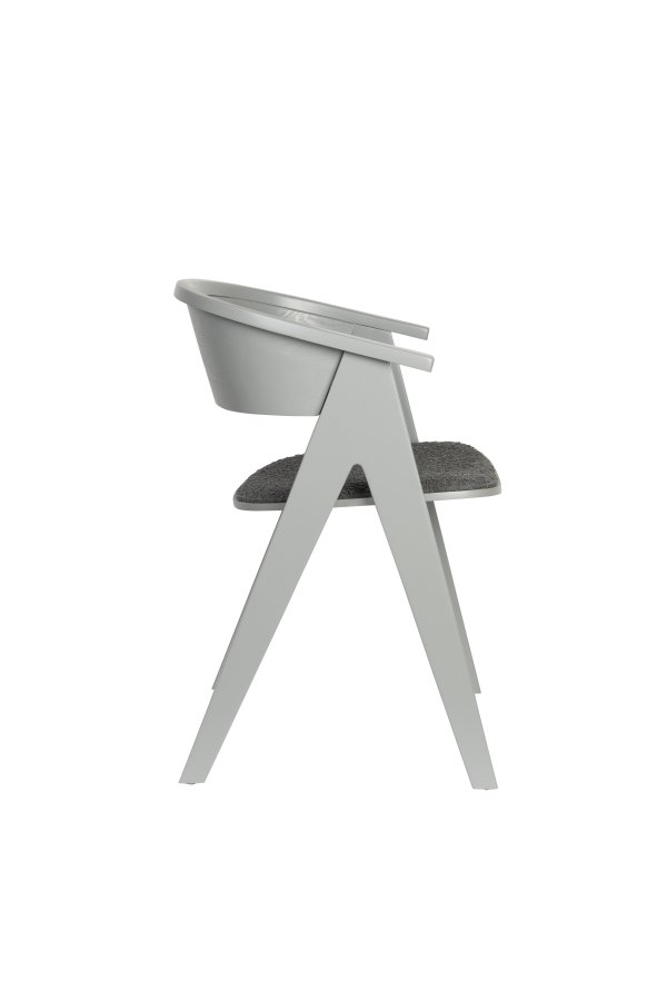 ZUIVER NDSM lenestol, m armlener - gr bouclé stoff og gr ask/trefiner