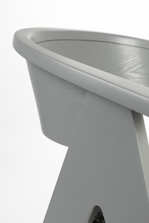 ZUIVER NDSM lenestol, m armlener - gr bouclé stoff og gr ask/trefiner