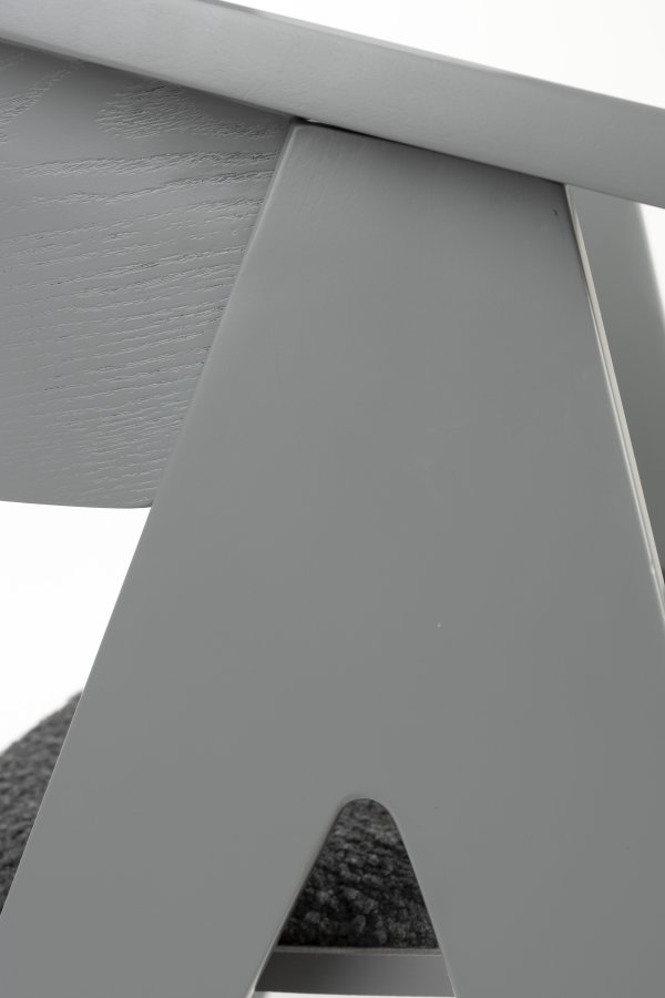 ZUIVER NDSM lenestol, m armlener - gr bouclé stoff og gr ask/trefiner