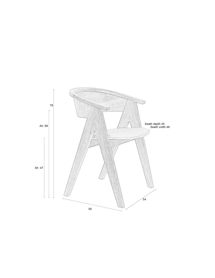 ZUIVER NDSM lenestol, m armlener - gr bouclé stoff og gr ask/trefiner