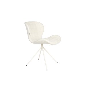 ZUIVER OMG Soft spisebordsstol - offwhite polyester og offwhite stl