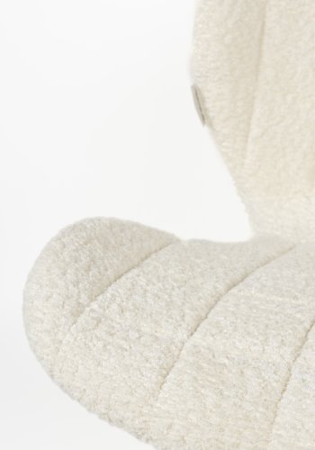 ZUIVER OMG Myk spisestuestol - off-white polyester og off-white stl