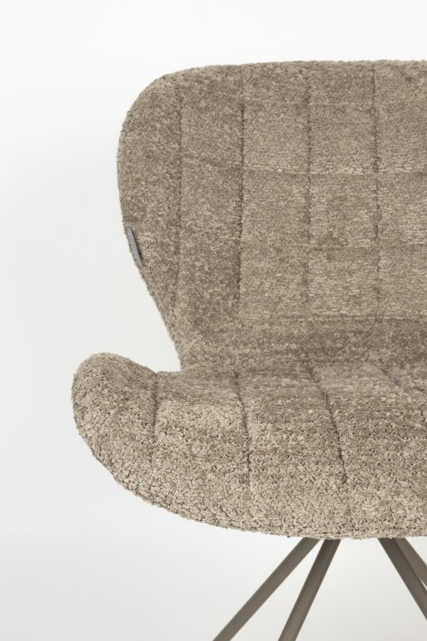 ZUIVER OMG Myk spisestuestol - beige polyester og beige stl