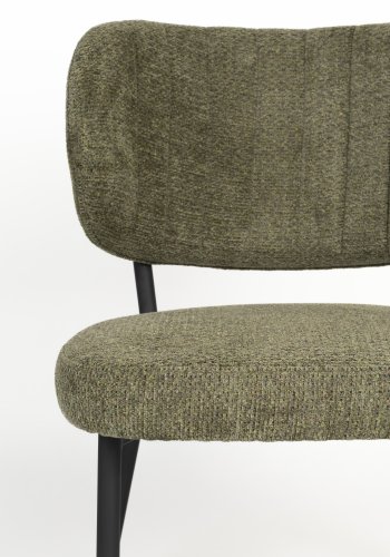 WHITE LABEL LIVING Sanne spisestol - grnn gr polyester og sort stl