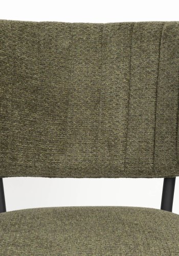 WHITE LABEL LIVING Sanne spisestol - grnn gr polyester og sort stl