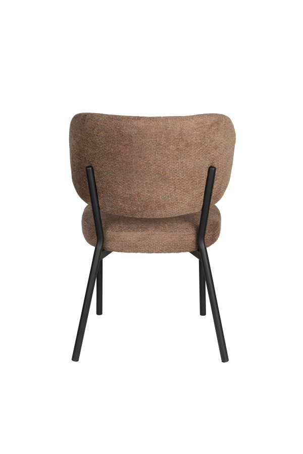 WHITE LABEL LIVING Sanne spisestol - oransje gr polyester og sort stl