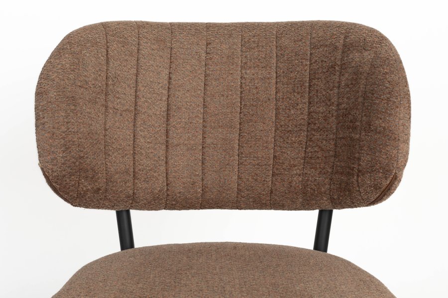 WHITE LABEL LIVING Sanne spisestol - oransje gr polyester og sort stl