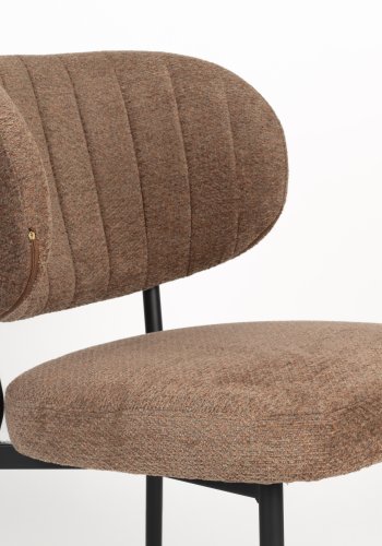 WHITE LABEL LIVING Sanne spisestol - oransje gr polyester og sort stl