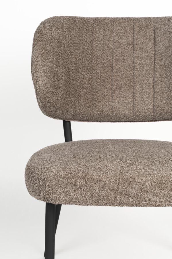 WHITE LABEL LIVING Sanne spisestol - brownie brun polyester og sort stl