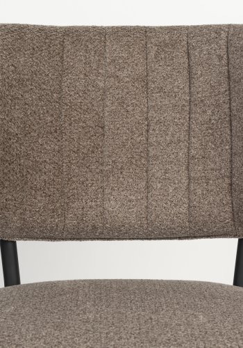 WHITE LABEL LIVING Sanne spisestol - brownie brun polyester og sort stl