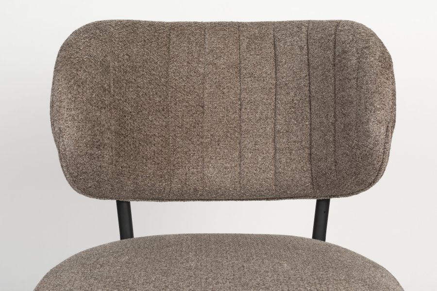 WHITE LABEL LIVING Sanne spisestol - brownie brun polyester og sort stl