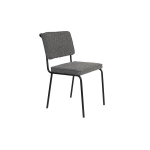 ZUIVER Buddy spisebordsstol - gr bouclé stof og sort metal