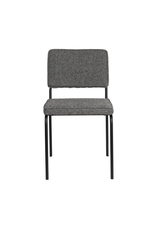 ZUIVER Buddy spisestuestol - grtt boucléstoff og svart metall