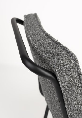 ZUIVER Buddy spisestuestol - grtt boucléstoff og svart metall