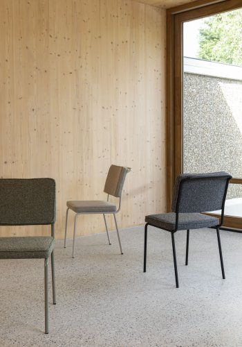 ZUIVER Buddy spisestuestol - grtt boucléstoff og svart metall