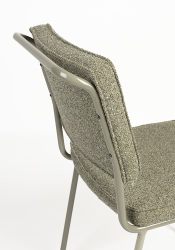 ZUIVER Buddy spisebordstol - olivengrnt boucléstoff og olivengrnt metall