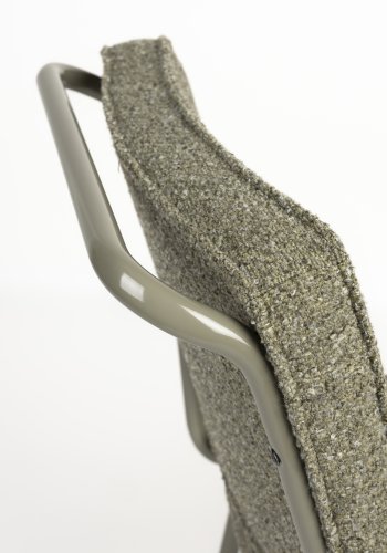 ZUIVER Buddy spisebordstol - olivengrnt boucléstoff og olivengrnt metall