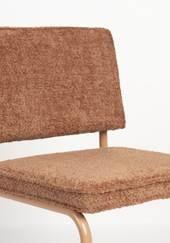 ZUIVER Ridge Myk spisestuestol - terrakotta polyester/nylon og oransje krom