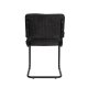 ZUIVER Ridge Soft spisestuestol - sort polyester/nylon og sort krom