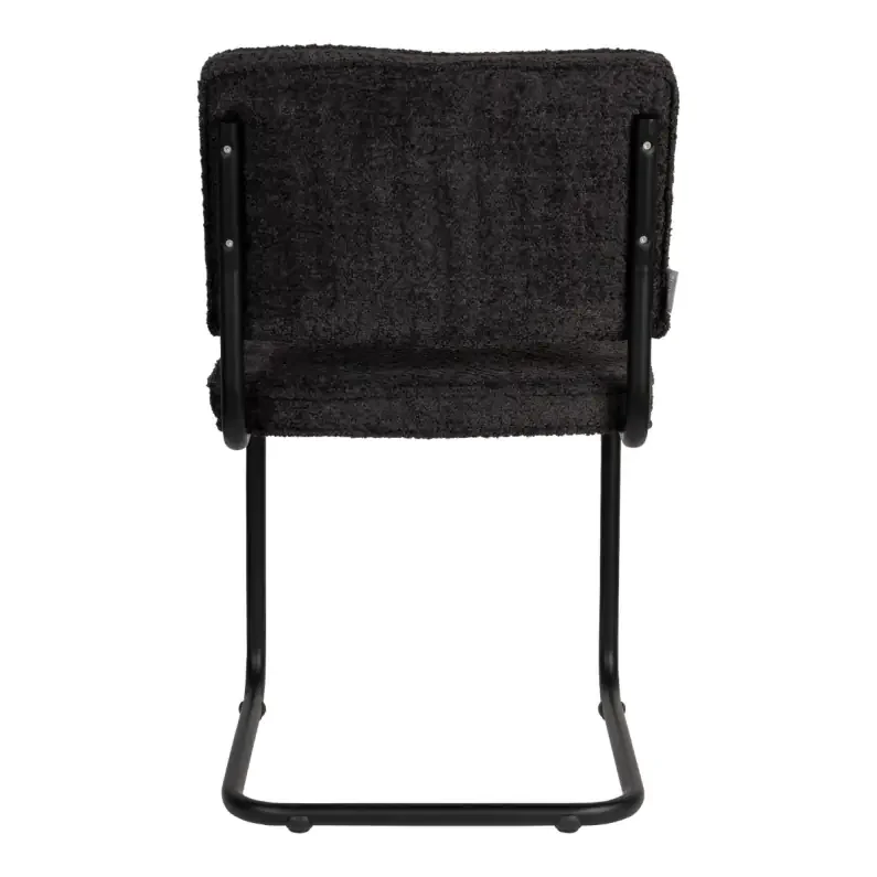 ZUIVER Ridge spisestol - Kink Mykt, svart stoff og rrformet ramme, stabelbar