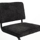 ZUIVER Ridge Soft spisestuestol - sort polyester/nylon og sort krom
