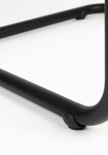 ZUIVER Ridge Soft spisestuestol - sort polyester/nylon og sort krom