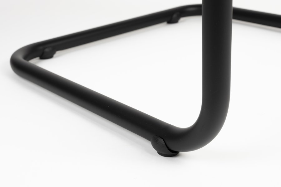 ZUIVER Ridge Soft spisestuestol - sort polyester/nylon og sort krom