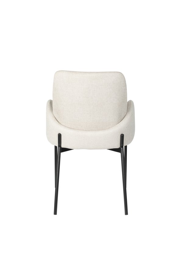 WHITE LABEL LIVING Tjarda spisebordsstol, med armlener - taupe polyester og svart jern