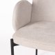 WHITE LABEL LIVING Tjarda spisebordsstol, med armlener - taupe polyester og svart jern