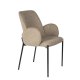 WHITE LABEL LIVING Tjarda spisebordsstol, med armlener - brun polyester og svart jern