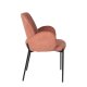 WHITE LABEL LIVING Tjarda spisebordsstol, med armlener - gammelrosa polyester og svart jern