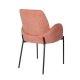 WHITE LABEL LIVING Tjarda spisebordsstol, med armlener - gammelrosa polyester og svart jern