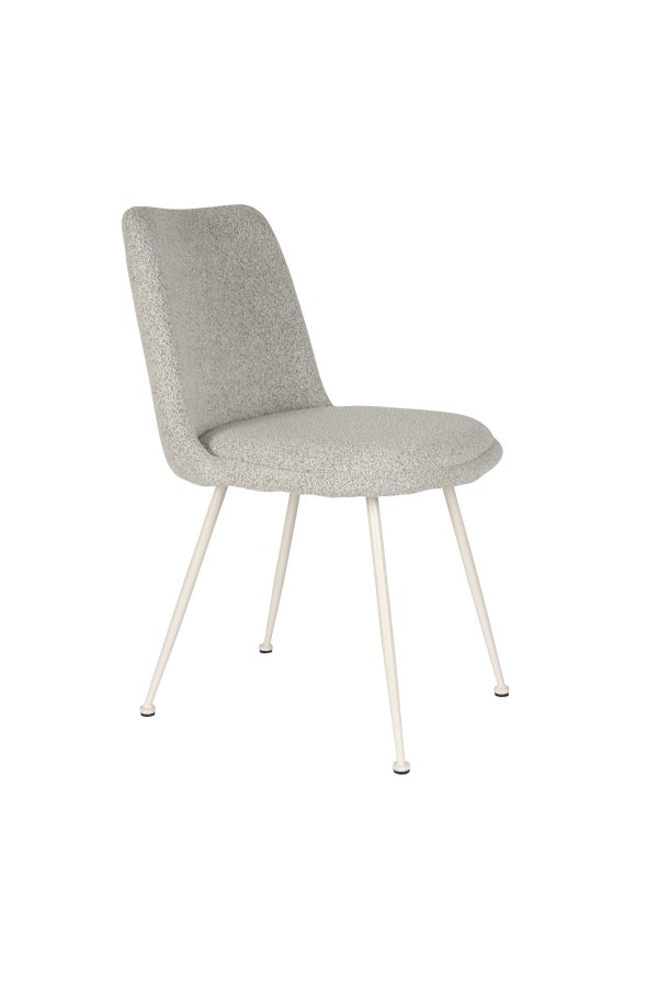 WHITE LABEL LIVING Fijs spisebordstol - taupe bouclé og strykejern
