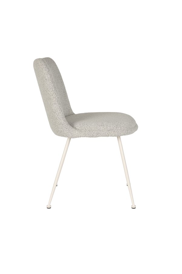 WHITE LABEL LIVING Fijs spisebordstol - taupe bouclé og strykejern
