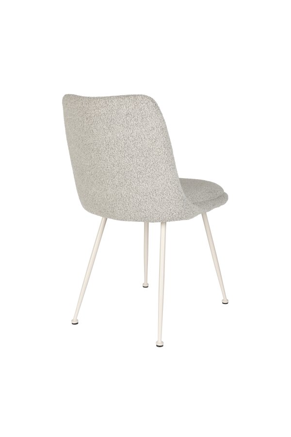 WHITE LABEL LIVING Fijs spisebordstol - taupe bouclé og strykejern