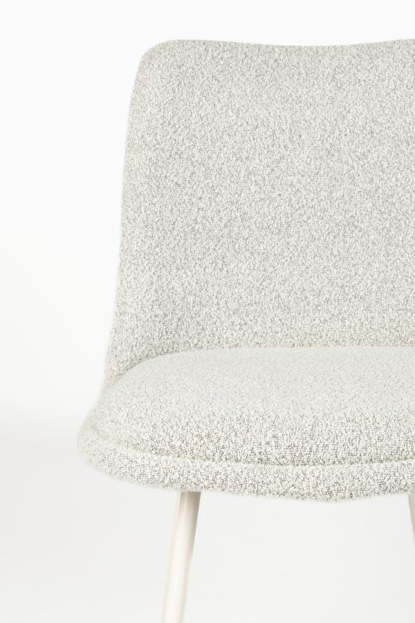WHITE LABEL LIVING Fijs spisebordstol - taupe bouclé og strykejern