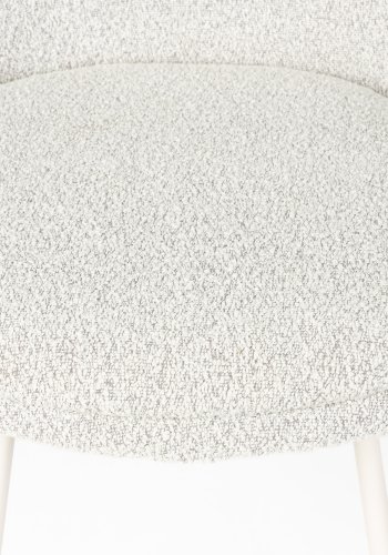 WHITE LABEL LIVING Fijs spisebordstol - taupe bouclé og strykejern