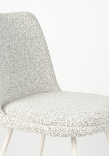 WHITE LABEL LIVING Fijs spisebordstol - taupe bouclé og strykejern