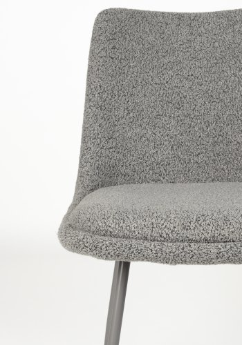 WHITE LABEL LIVING Fijs spisebordstol - gr bouclé og jern