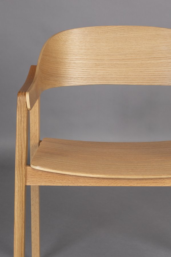 DUTCHBONE Westlake spisebordstol, med armlener - naturlig eik og kryssfiner