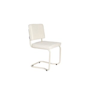 ZUIVER Ridge spisebordsstol - Kink Soft offwhite stof og rrstel, stabelbar