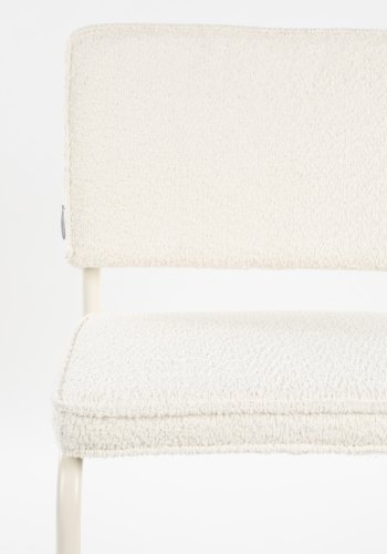 ZUIVER Ridge spisestuestol - Kink Soft off-white stoff og rrformet ramme, stables
